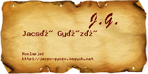 Jacsó Győző névjegykártya
